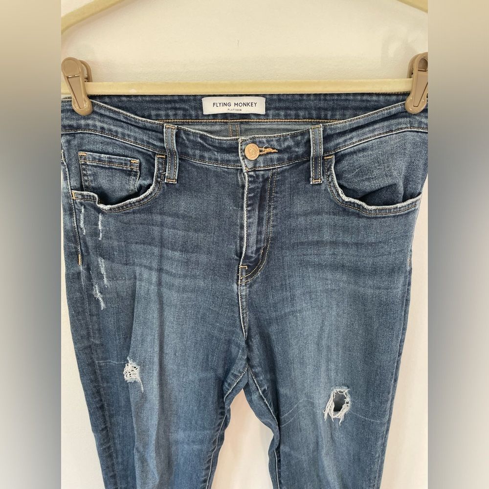 FLYING MONKEY Platinum jeans Size 30 distressed medium wash - Picture 3 of 8